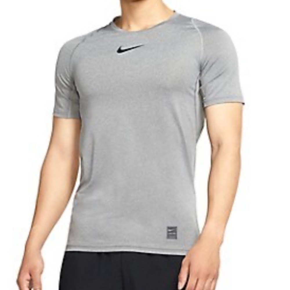 NIKE PRO DRIFIT Mens ATHLETIC SHIRT SIZE Medium Gray gym workout Preowned